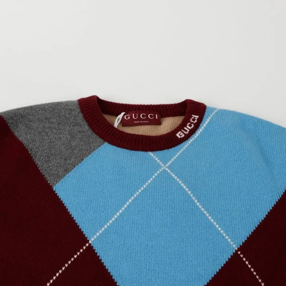 Size Argyle Pattern Knit